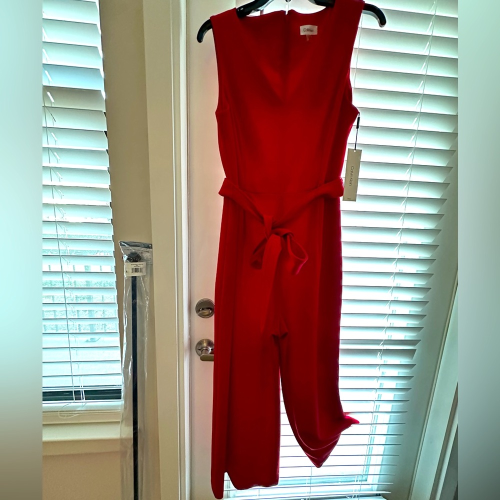 Candy Apple Red 1 piece pants jump suit size 10 women’s